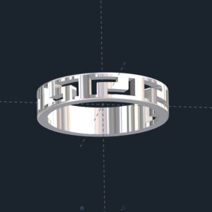 Greek Key Wedding Ring