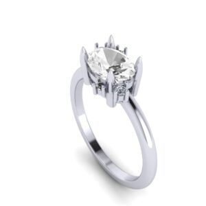 East West Oval Engagement Ring