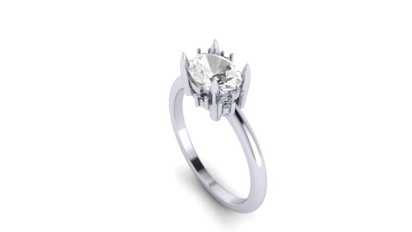 East West Oval Engagement Ring