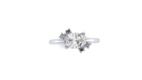 East West Oval Engagement Ring