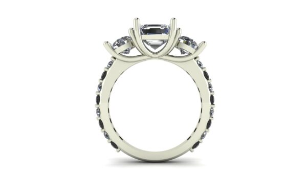 Asscher 3 Stone Engagement Ring