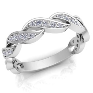 Scalloped Diamond Wedding Band