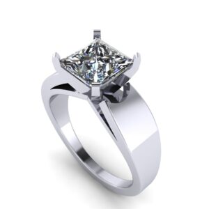 Tapered Solitaire Engagement Ring