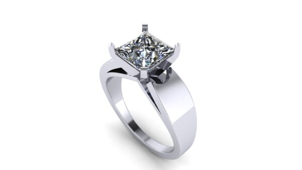 Tapered Solitaire Engagement Ring