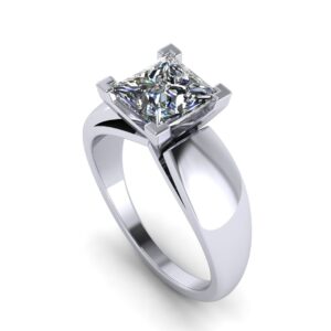 V Prong Solitaire Engagement Ring