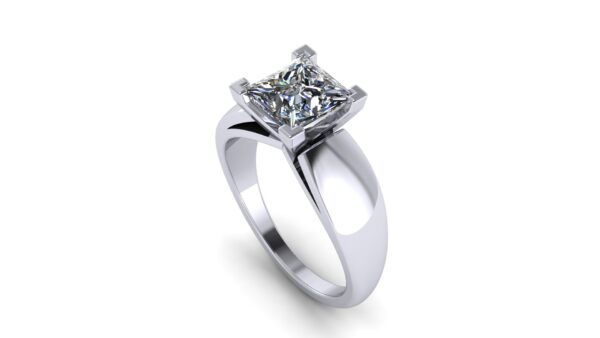 V Prong Solitaire Engagement Ring