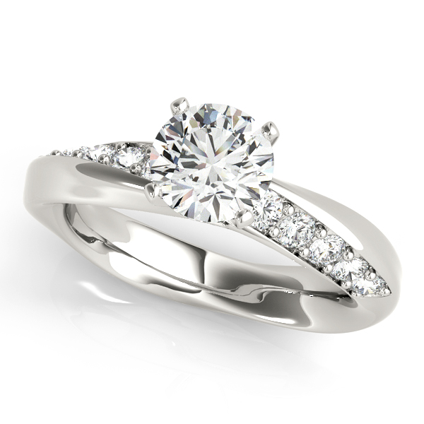 Asymmetrical Diamond Engagement Ring