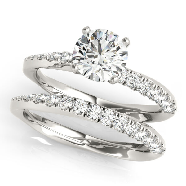 Asymmetrical French Pave Engagement Ring