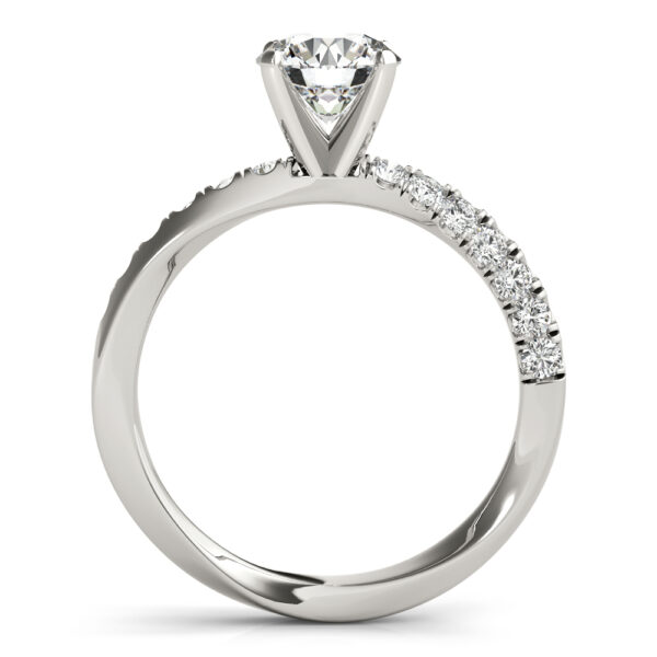Asymmetrical French Pave Engagement Ring