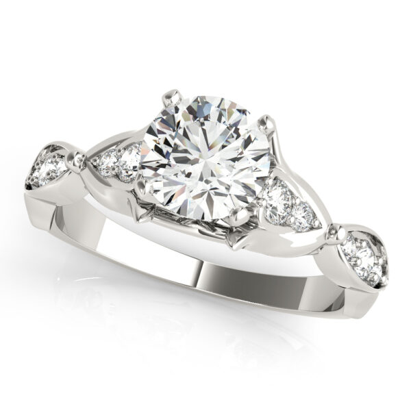 Floral Channel Set Engagement Ring