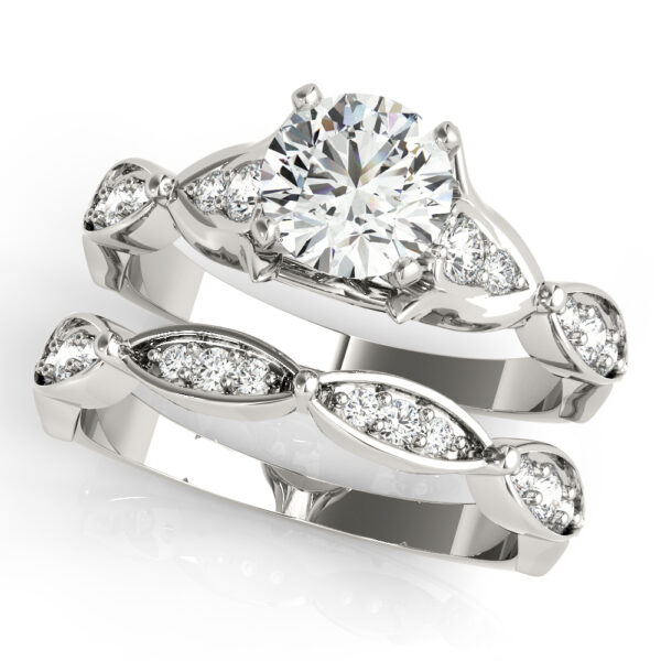 Floral Channel Set Engagement Ring