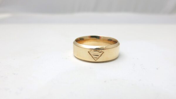 Beveled Superman Wedding Band