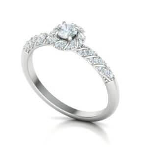 Twisting Halo Engagement Ring