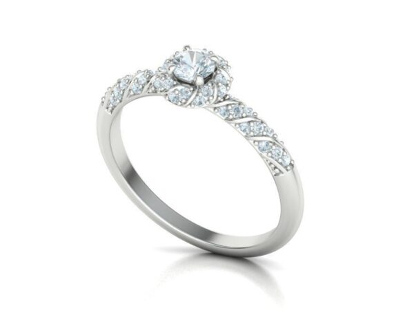 Twisting Halo Engagement Ring