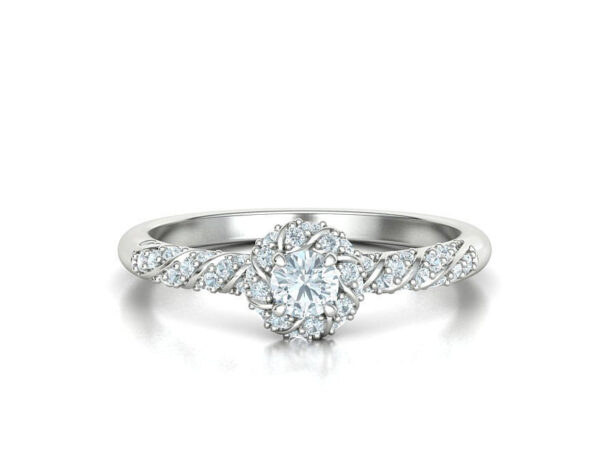 Twisting Halo Engagement Ring