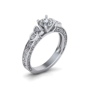 Scrolled Celtic Engagement Ring