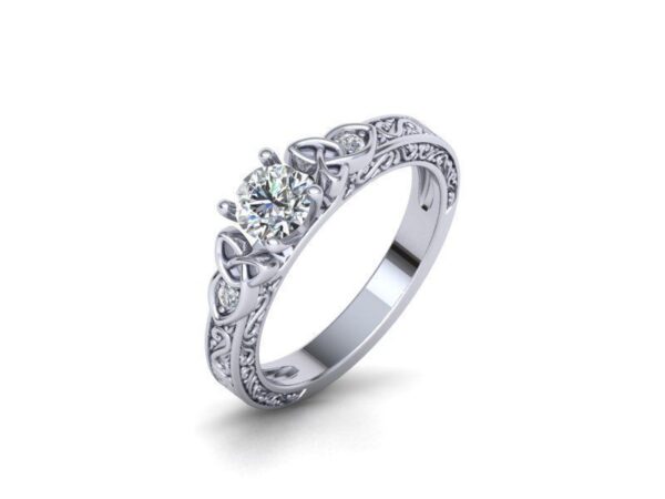 Scrolled Celtic Engagement Ring