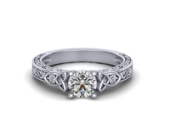 Scrolled Celtic Engagement Ring