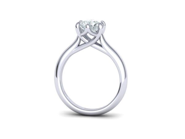 Six Prong Trellis Engagement Ring