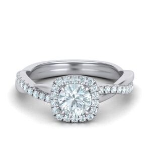 Cushion Halo Engagement Ring