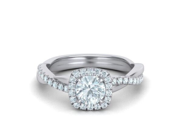 Cushion Halo Engagement Ring