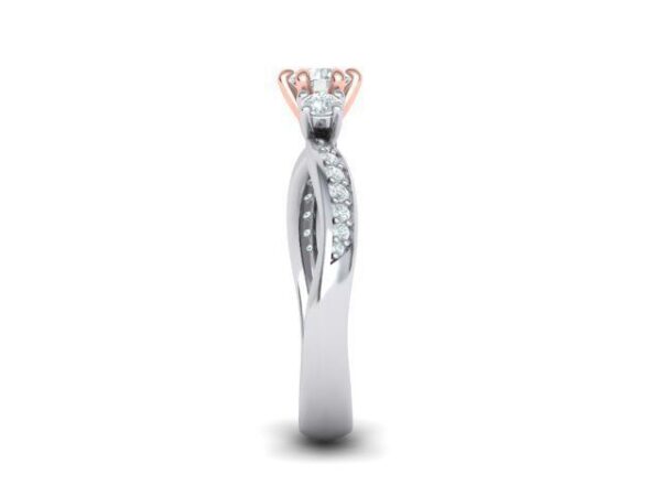 Bypass Three Stone Engagement Ring