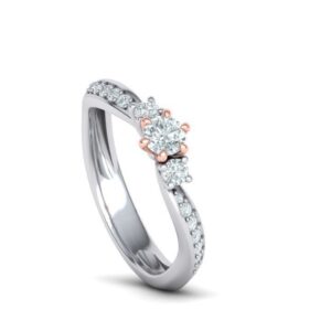 Bypass Three Stone Engagement Ring