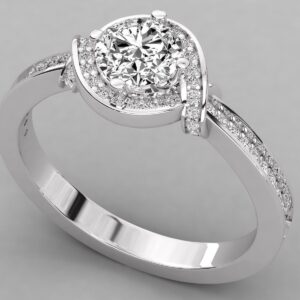 Criss Cross Halo Engagement Ring