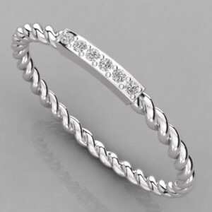 Twisted Diamond Wedding Band