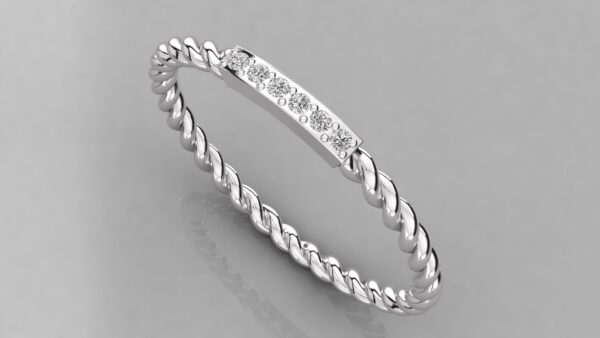 Twisted Diamond Wedding Band