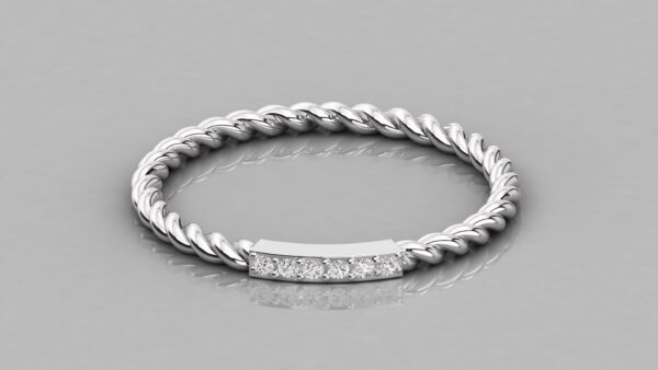Twisted Diamond Wedding Band