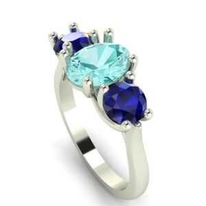 Oval Three Stone Engagement Ring