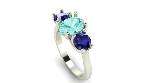 Oval Three Stone Engagement Ring