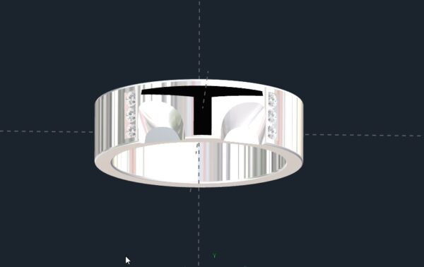 Accented Mandalorian Wedding Ring