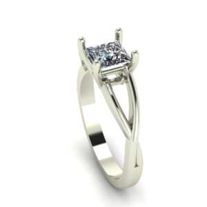 Split Shank Princess Cut Ring