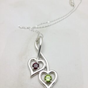 Double Gemstone Heart Pendant