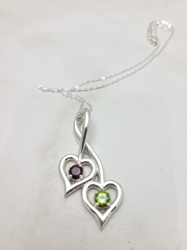 Double Gemstone Heart Pendant