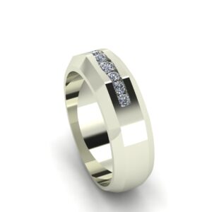 Angled Channel Set Wedding Ring