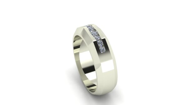 Angled Channel Set Wedding Ring