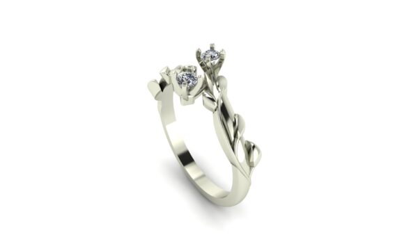 2 Stone Floral Promise Ring