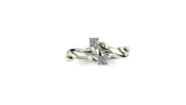 2 Stone Floral Promise Ring