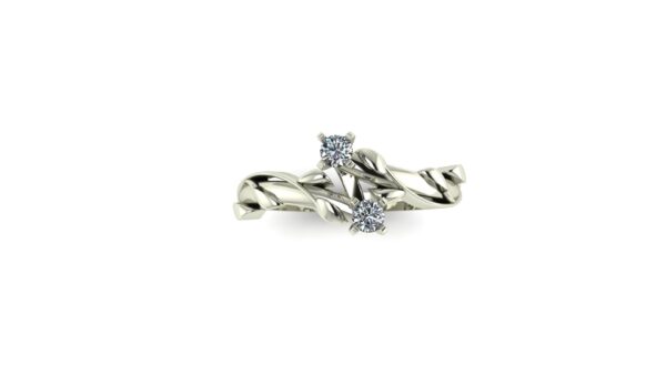 2 Stone Floral Promise Ring