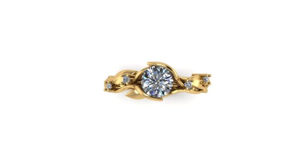 Tension Set Floral Engagement Ring