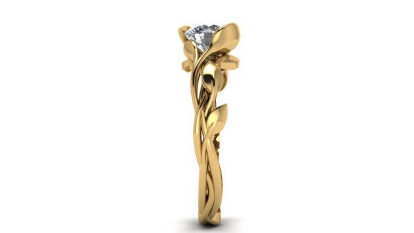 Tension Set Floral Engagement Ring