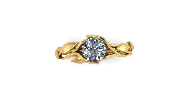 Tension Set Floral Engagement Ring