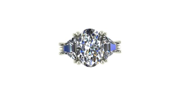Oval Mixed Cut 3 Engagement Ring
