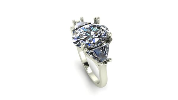 Oval Mixed Cut 3 Engagement Ring