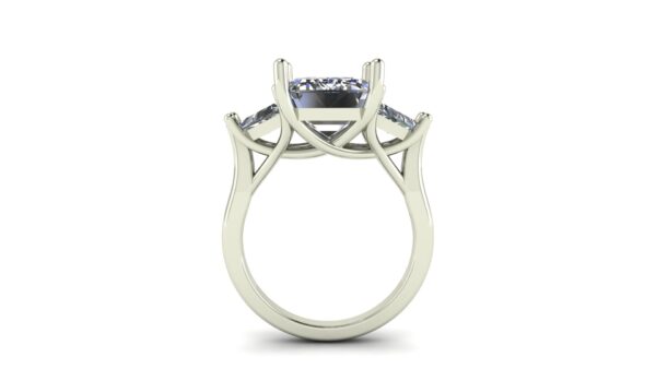 Trapezoid 3 Stone Engagement Ring