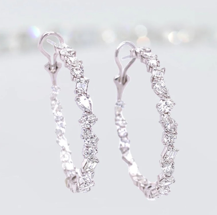 Diamond Hoop Earrings