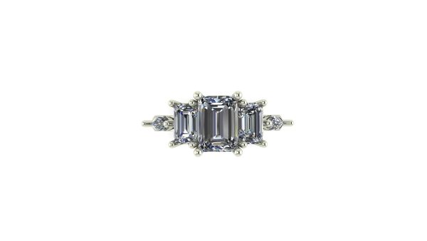 Accented 3 Stone Engagement Ring